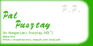 pal pusztay business card